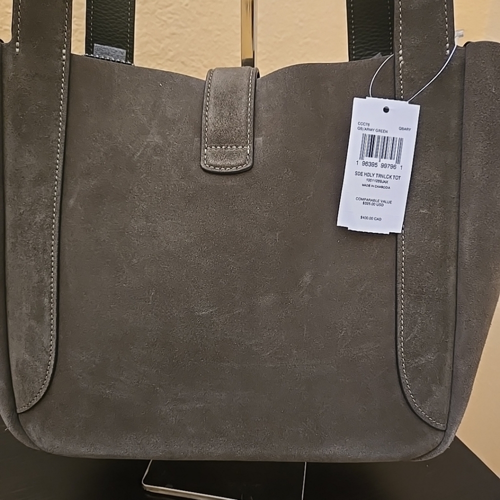 Coach Hadley Turnlock Tote Shoulder Bag In Suede - Picture 13 of 16